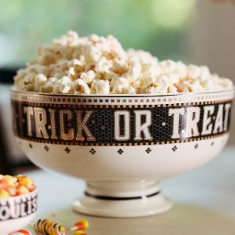 Anthropologie Bistro Tile Candy Bowl 24K Gold Decaled Stoneware Halloween NWT - Picture 7 of 14